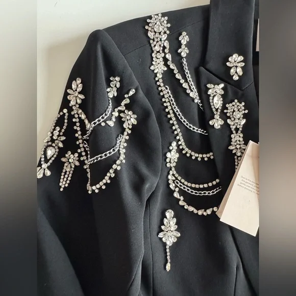 Cinq A Sept Cheyenne Rhinestone Chain Blazer - Picture 9 of 10